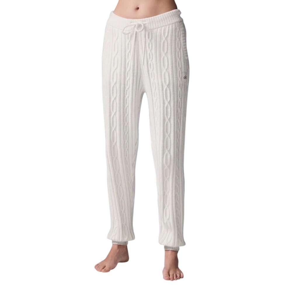 Alo Yoga Cable Knit Winter Bliss Pant Ivory XXS